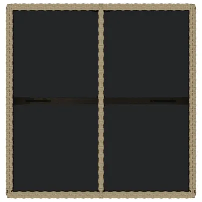 Masă Grădină Bej - Ratan și Sticlă - Livrare Gratuită