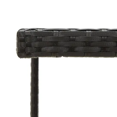 Masă Grădină Modernă - Negru, Ratan PE, Sticlă - Livrare Gratuită