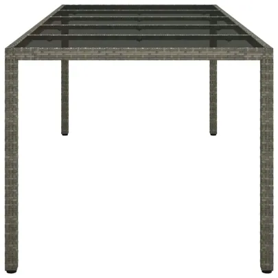 Masă Grădină Gri cu Sticlă Securizată | Poliratan
