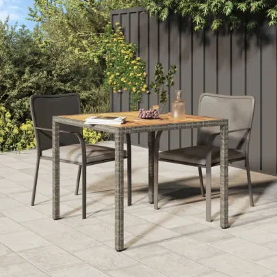 Masă Grădină Gri 90x90 cm - Lemn Acacia | Livrare Gratuită