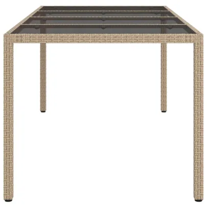 Masă Grădină Modernă, Sticlă Securizată, Bej - Livrare Gratuită