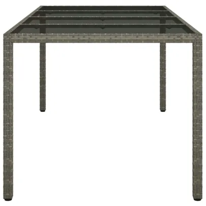 Masă Grădină Gri cu Sticlă Securizată | Livrare Gratuită