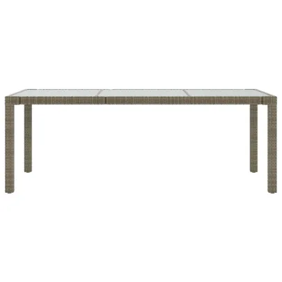 Masă Grădină Gri 190x90 cm - Sticlă Securizată | Livrare Gratuită