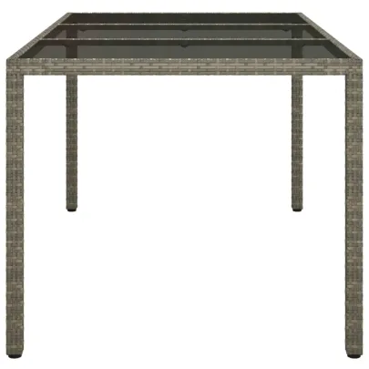 Masă Grădină Gri cu Sticlă Securizată - 150x90 cm | Livrare Gratuită