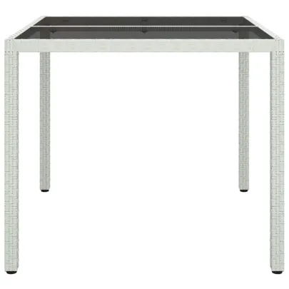 Masă Grădină Albă cu Sticlă Securizată | Livrare Gratuită