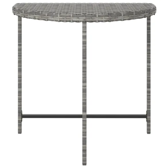 Masă Grădină Gri Poliratan 80x50x75 cm - Livrare Gratuită