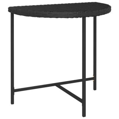 Masă Grădină Negru 80x50 cm Poliratan - Livrare Gratuită