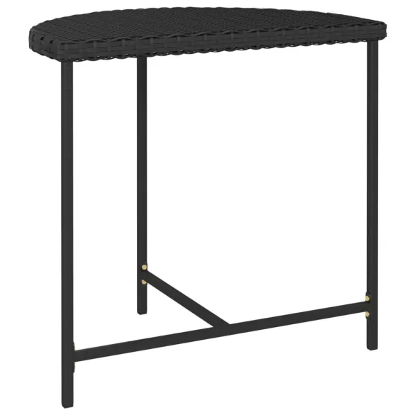 Masă Grădină Negru 80x50 cm Poliratan - Livrare Gratuită