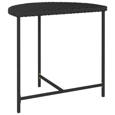 Masă Grădină Negru 80x50 cm Poliratan - Livrare Gratuită