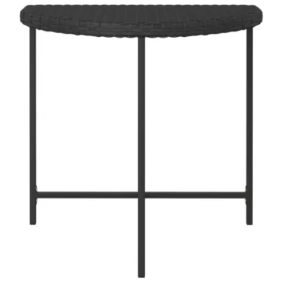 Masă Grădină Negru 80x50 cm Poliratan - Livrare Gratuită
