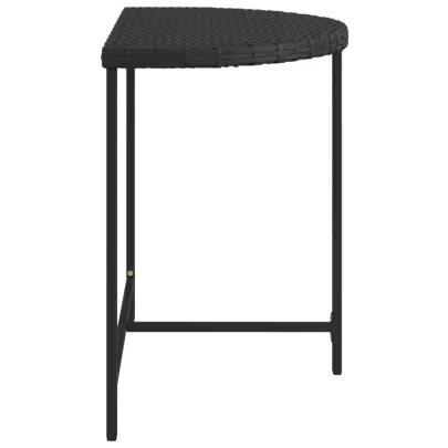 Masă Grădină Negru 80x50 cm Poliratan - Livrare Gratuită