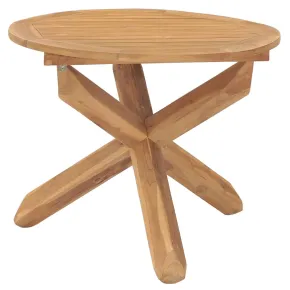 Masă Grădină Lemn Tec Rotundă Ø90 cm - Livrare Gratuită