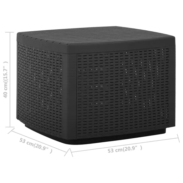 Masă Grădină Gri Plastic | Livrare Gratuită | 53x53x40 cm