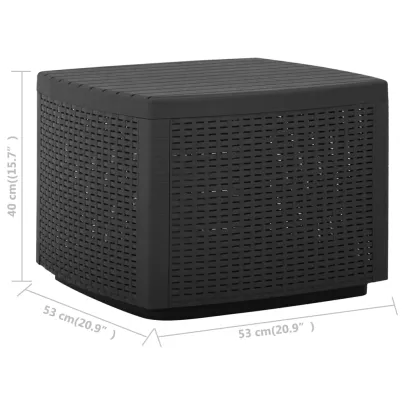 Masă Grădină Gri Plastic | Livrare Gratuită | 53x53x40 cm