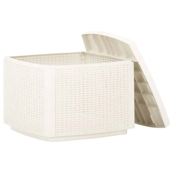 Masă Grădină Plastic Albă - 53x53 cm - Livrare Gratuită