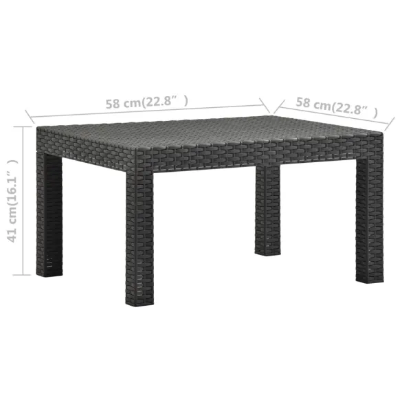 Masă Grădină Antracit PP Ratan - Livrare Gratuită Masă Grădină Antracit PP Ratan - Livrare Gratuită