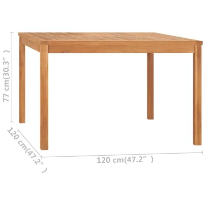 Masă Grădină Lemn Tec Masiv - 120x120 cm | Livrare Gratuită