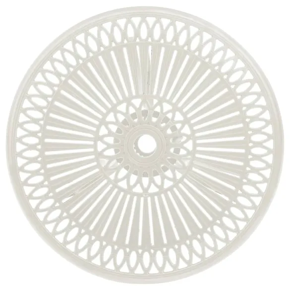 Masă Grădină Albă - Aluminiu Turnat cu Umbrelă