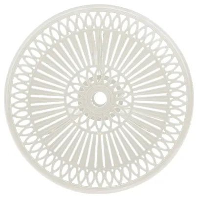 Masă Grădină Albă - Aluminiu Turnat cu Umbrelă