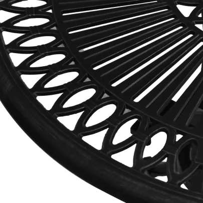 Masă Grădină Aluminiu Turnat Negru - Livrare Gratuită