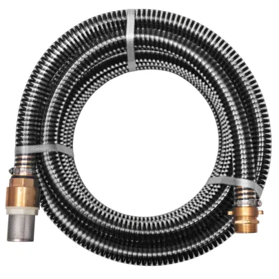 Furtun Aspiratie 4m cu Conectori Alama - 25mm Negru