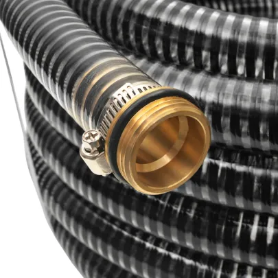 Furtun Aspiratie 4m cu Conectori Alama - 25mm Negru