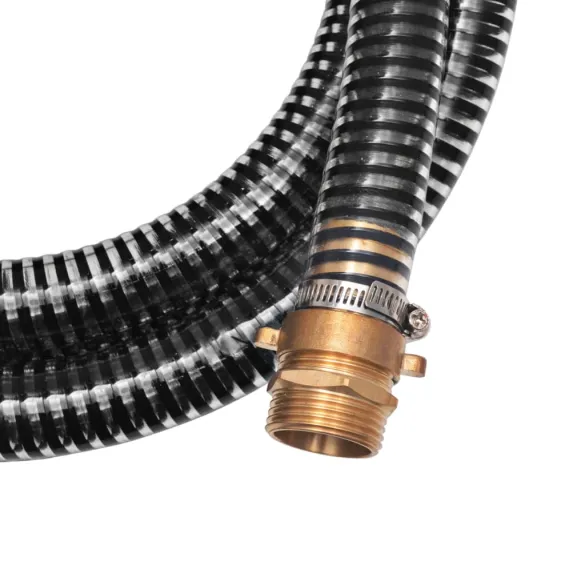 Furtun Aspiratie 4m cu Conectori Alama - 25mm Negru