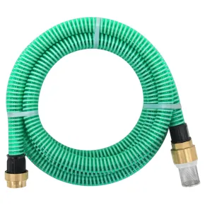 Furtun de aspirație cu racorduri din alamă - verde 1,1" 7 m - PVC