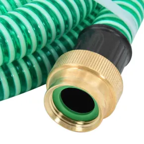 Furtun de aspirație cu racorduri din alamă - verde 1,1" 7 m - PVC 2