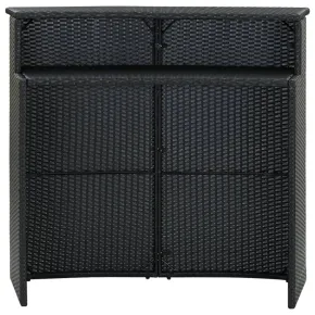 Masă Bar Grădină Negru Ratan PE - Livrare Gratuită 2