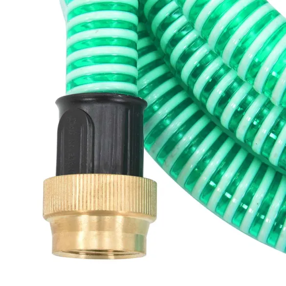 Furtun Aspirație 25m PVC cu Racorduri Alamă - Verde