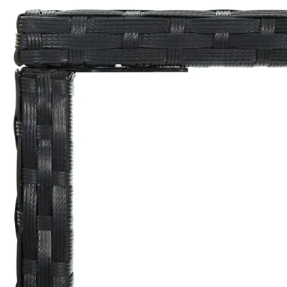 Masă de Bar Grădină Negru - Ratan și Sticlă - Livrare Gratuită