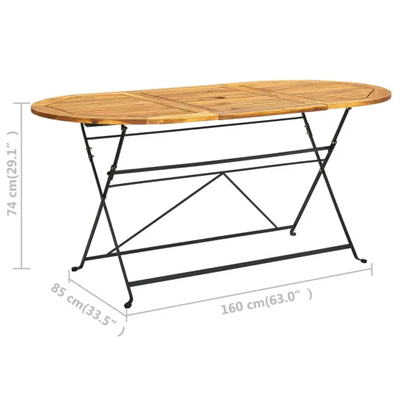 Masă Grădină Ovală Lemn Acacia | Livrare Gratuită