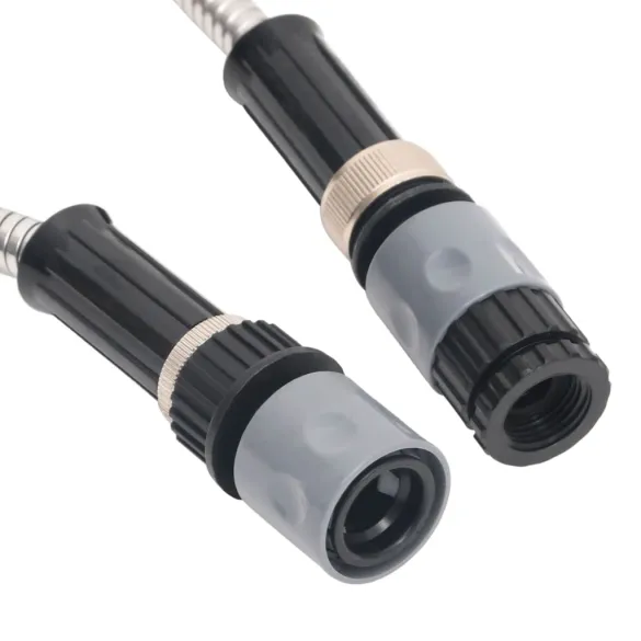 Furtun Grădină 15m Oțel Inoxidabil cu Duză Pulverizare