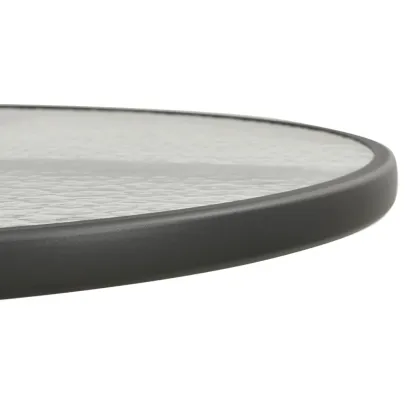 Masă Bistro Rotundă Antracit Ø80 cm - Oțel și Sticlă