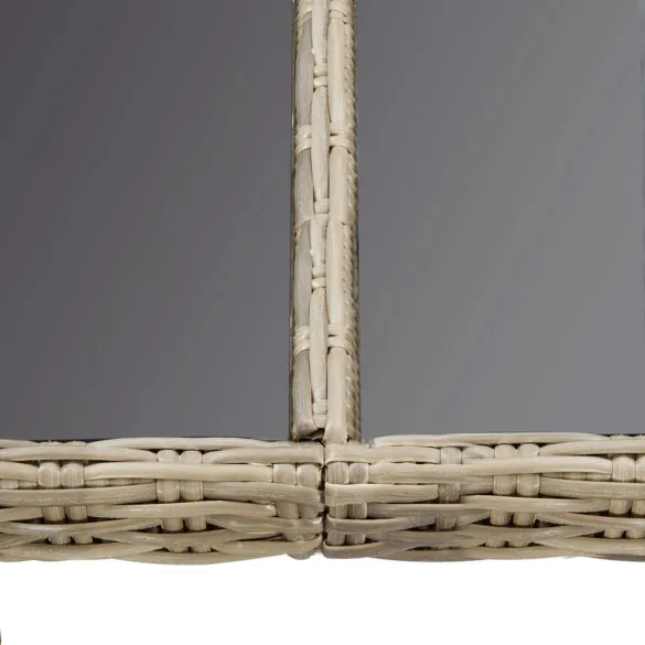 Masă Grădină Maro - 200x100 cm - Sticlă și Poliratan Rezistent