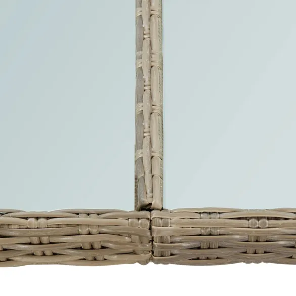 Masă Grădină Ratan Sticlă - Livrare Gratuită