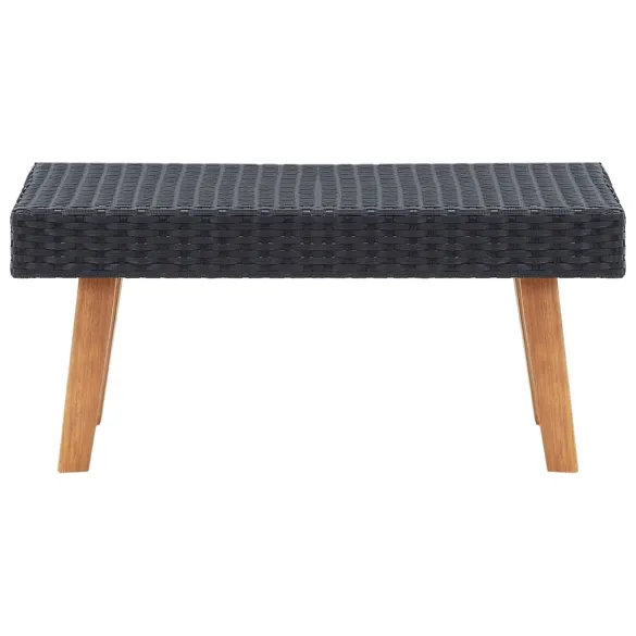 Măsuță Cafea Grădină Negru Poliratan - Livrare Gratuită