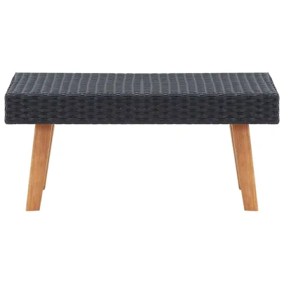 Măsuță Cafea Grădină Negru Poliratan - Livrare Gratuită