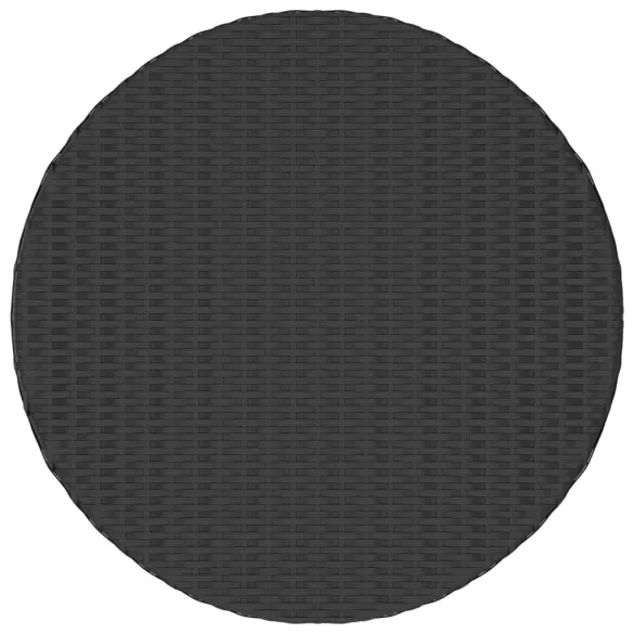 Masuta de ceai exterior - Negru - Poliratan - Livrare Gratuita