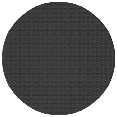 Masuta de ceai exterior - Negru - Poliratan - Livrare Gratuita