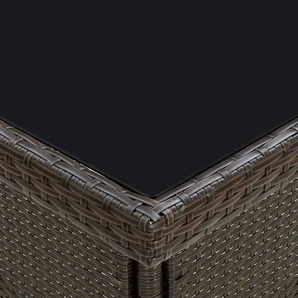 Masă Exterior Ratan Sticlă - Livrare Gratuită