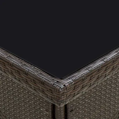 Masă Exterior Ratan Sticlă - Livrare Gratuită