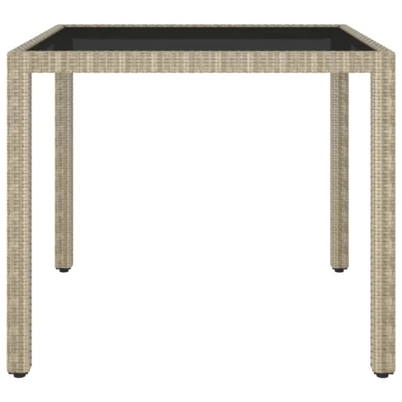 Masă Grădină Bej Poliratan 90x90 cm - Livrare Gratuită