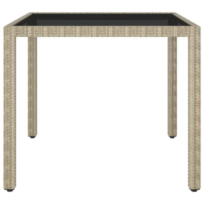 Masă Grădină Bej Poliratan 90x90 cm - Livrare Gratuită