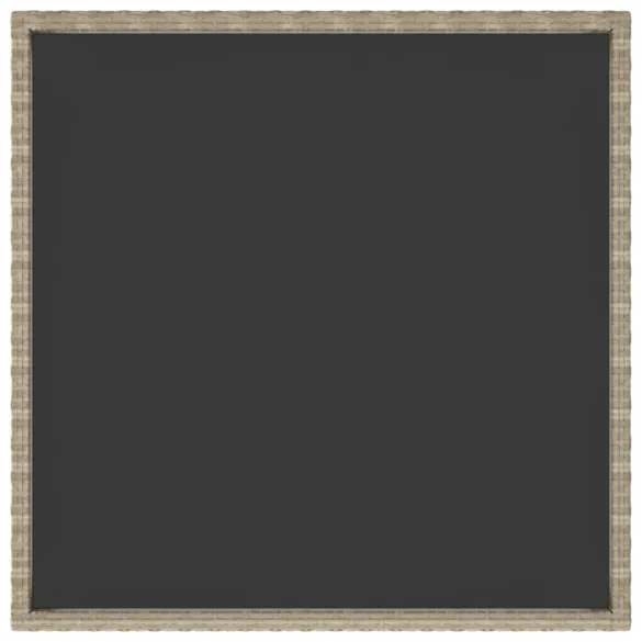 Masă Grădină Bej Poliratan 90x90 cm - Livrare Gratuită