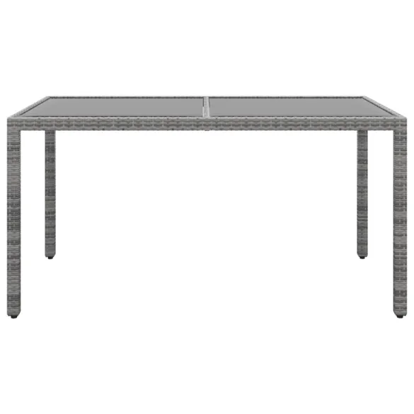 Masă Grădină Gri 150x90 cm - Sticlă Securizată | Livrare Gratuită