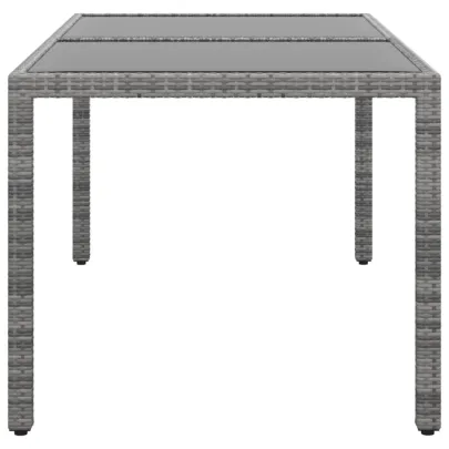 Masă Grădină Gri 150x90 cm - Sticlă Securizată | Livrare Gratuită