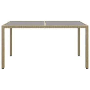 Masă Grădină Bej cu Sticlă Securizată | Livrare Gratuită 2