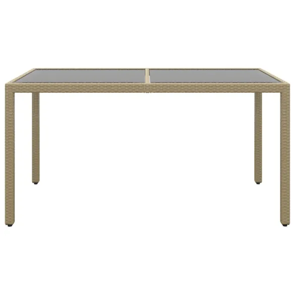 Masă Grădină Bej cu Sticlă Securizată | Livrare Gratuită